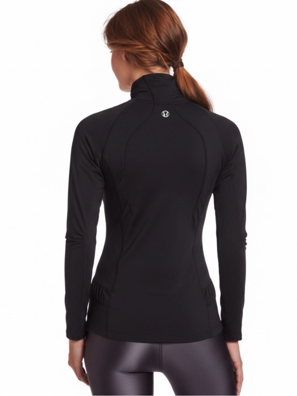 Sunice luxury activewear black fitted pullover sweatshirt size large